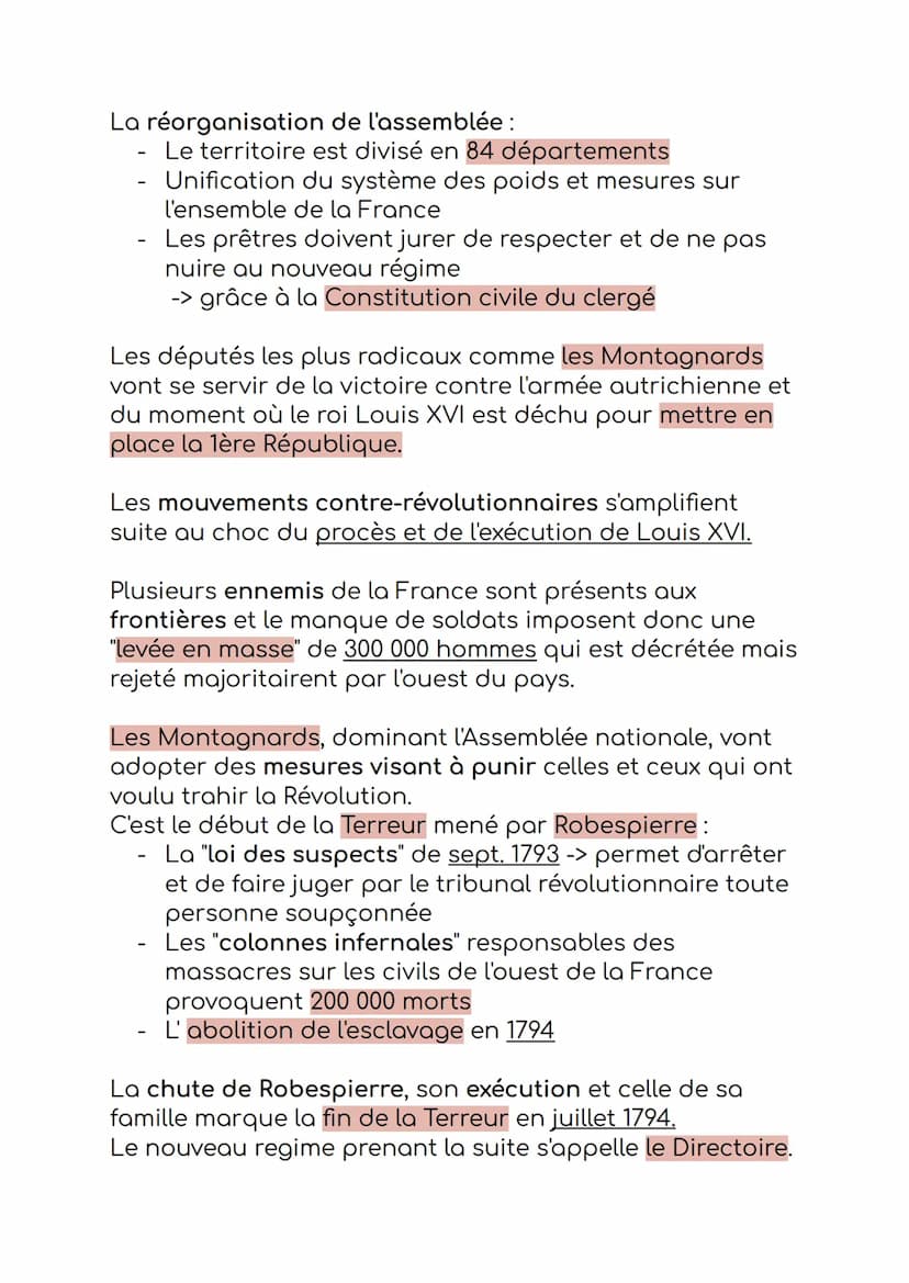 La Révolution Française et l'Empire : vers
la conception moderne de la nation
Fin du XVIII siècle -> bouleversements au Royaume de
France
Su