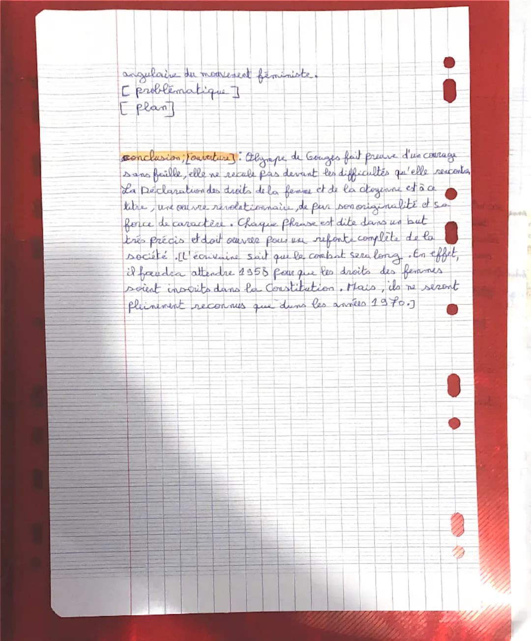 Dissertation
DDFC Olympe de Gouges
introduction.
des
tournant
accroche. Au coeur de la révolation française, dans un
historique, charge d'id
