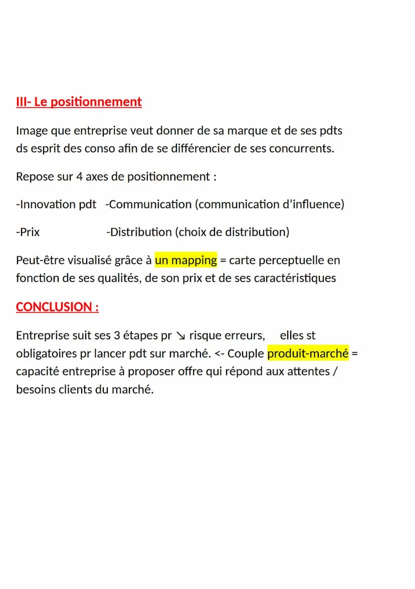 Mercatique : Chp1 : Segmentation, ciblage et positionnement
Personnalisation produits :
1) -Segmenter le marché 2) -Cibler personnes concern