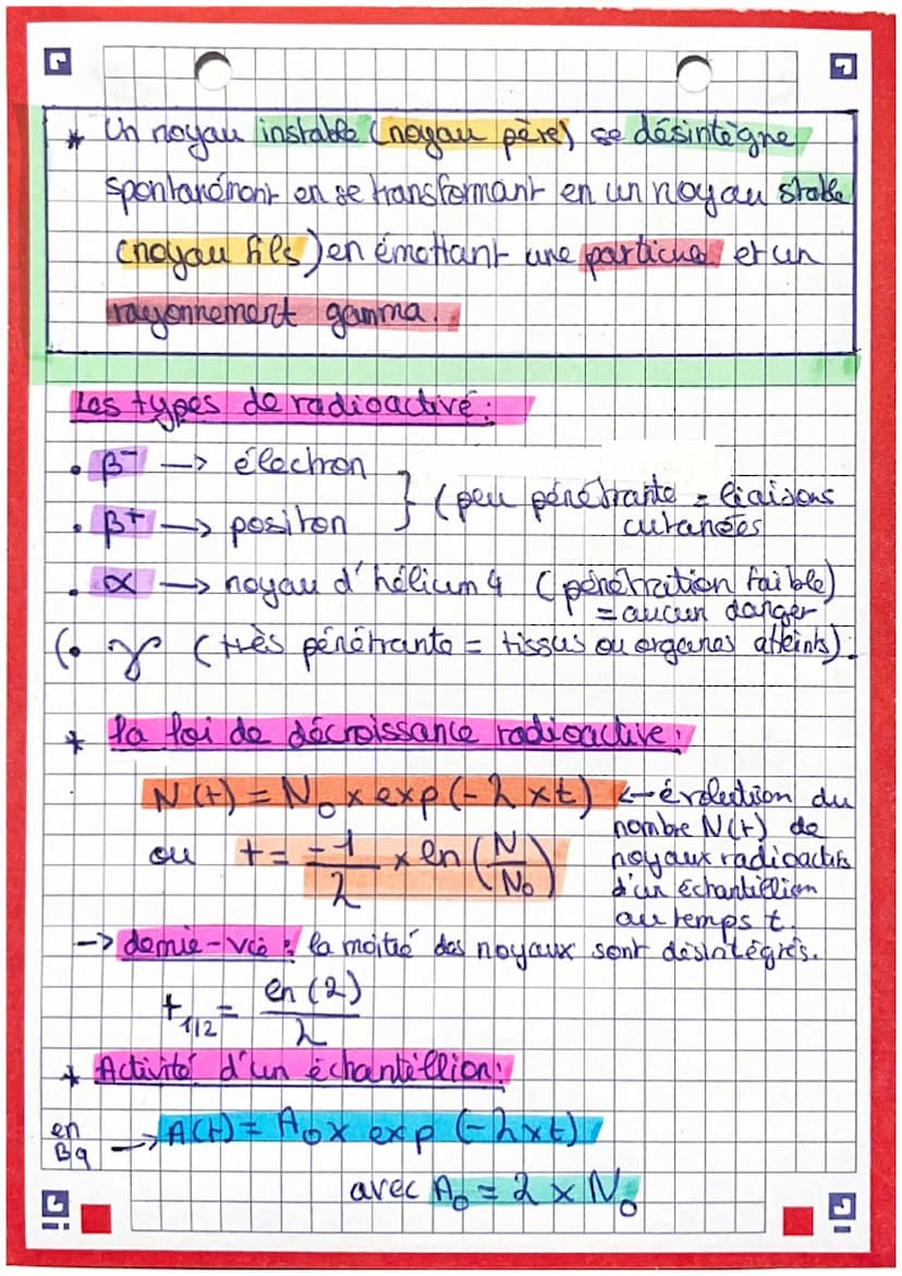 G
Le noyau de l'atome
nombre de
masse =
A
nombre
nuclions IZ
(protons +nocher)
CH17 TRANSFORMATION
NUCLEAIRE
Les particules:
up
proton
4₁
He