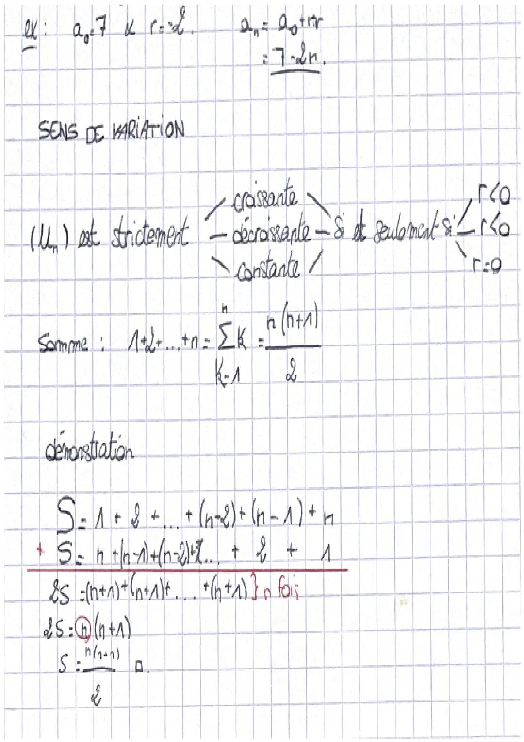 SUITES (1)
On appelle une suite de nombres réelps une fonction variable d'un entier
naturel (U₁₂).
RELATION DE RECURENCE: Una que est le pre