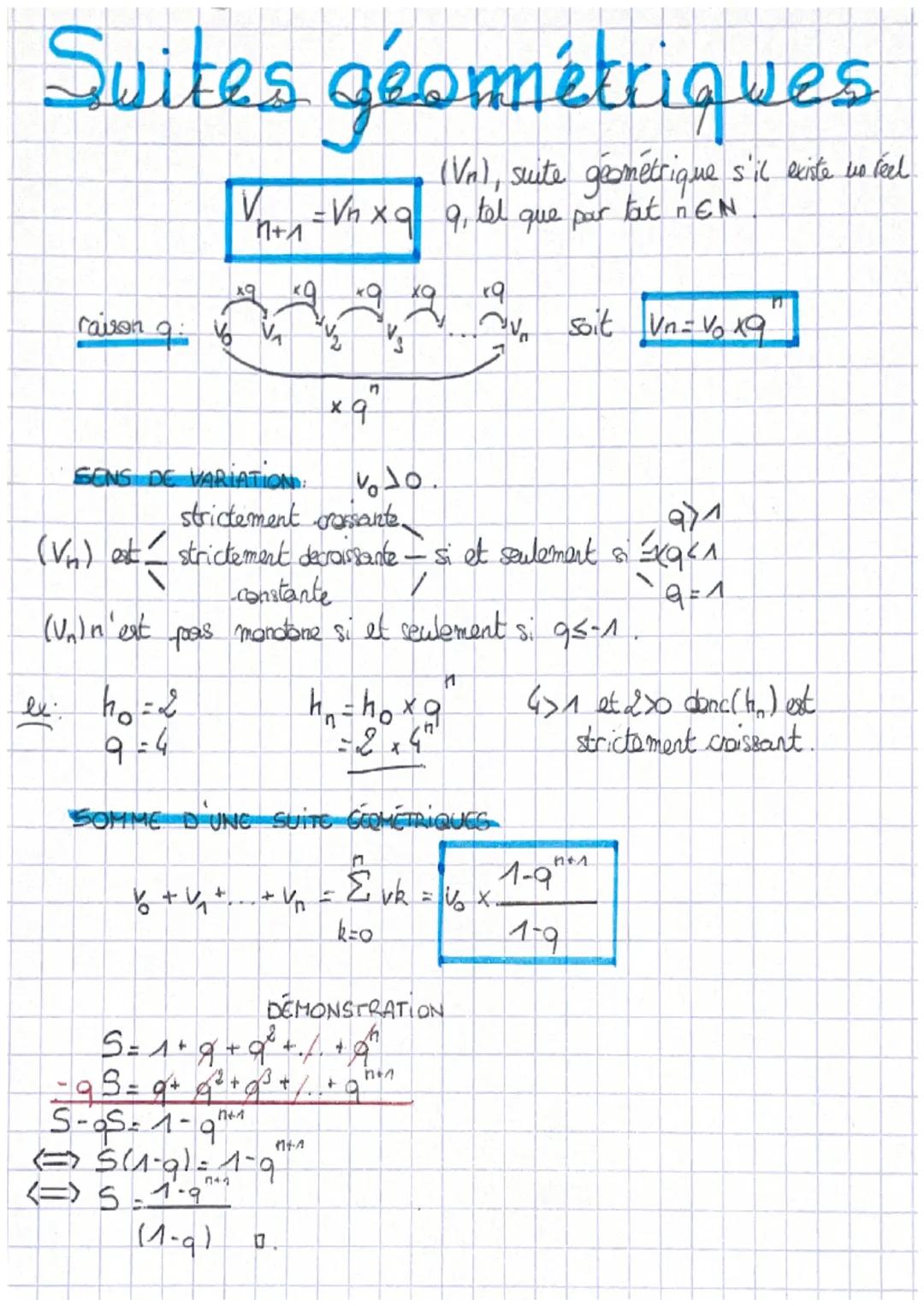 SUITES (1)
On appelle une suite de nombres réelps une fonction variable d'un entier
naturel (U₁₂).
RELATION DE RECURENCE: Una que est le pre