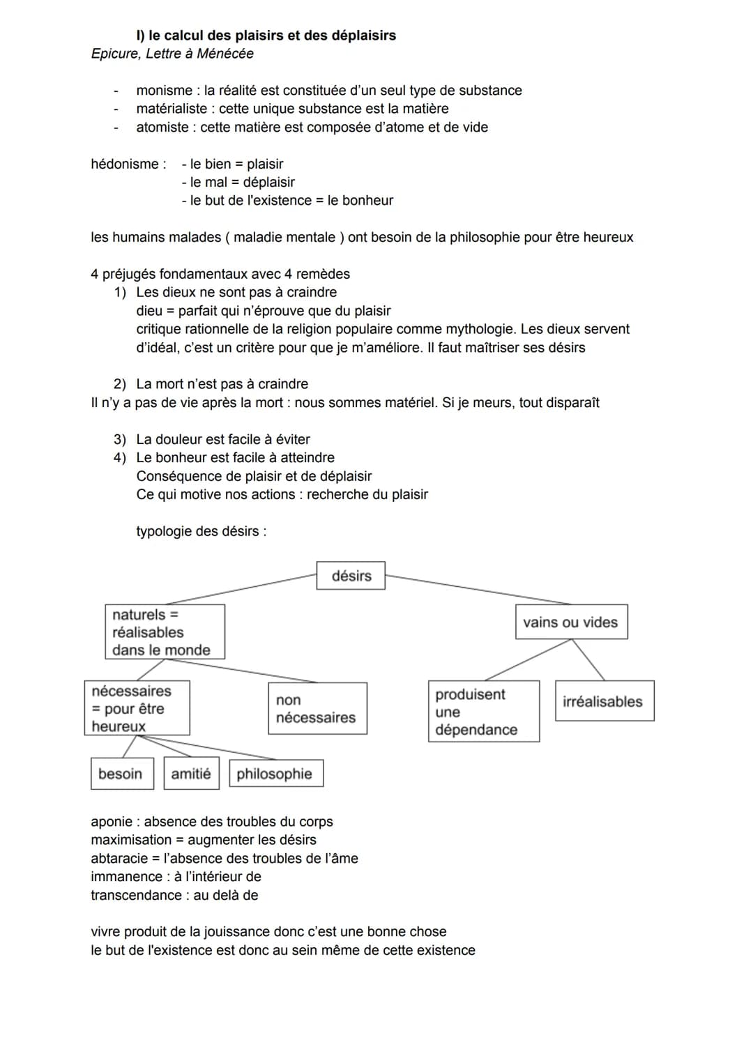 Bonheur et Devoir
désir comme tendance = qui me pousse à qqch
désir comme manque = qui cherche à se combler
2 types de désir :
4 rapports en
