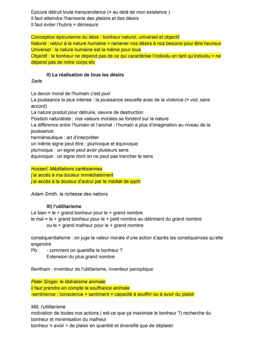 Bonheur et Devoir
désir comme tendance = qui me pousse à qqch
désir comme manque = qui cherche à se combler
2 types de désir :
4 rapports en