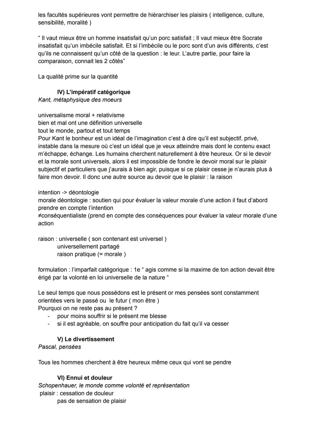 Bonheur et Devoir
désir comme tendance = qui me pousse à qqch
désir comme manque = qui cherche à se combler
2 types de désir :
4 rapports en