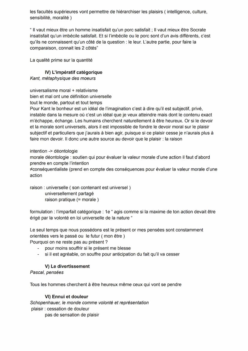 Bonheur et Devoir
désir comme tendance = qui me pousse à qqch
désir comme manque = qui cherche à se combler
2 types de désir :
4 rapports en