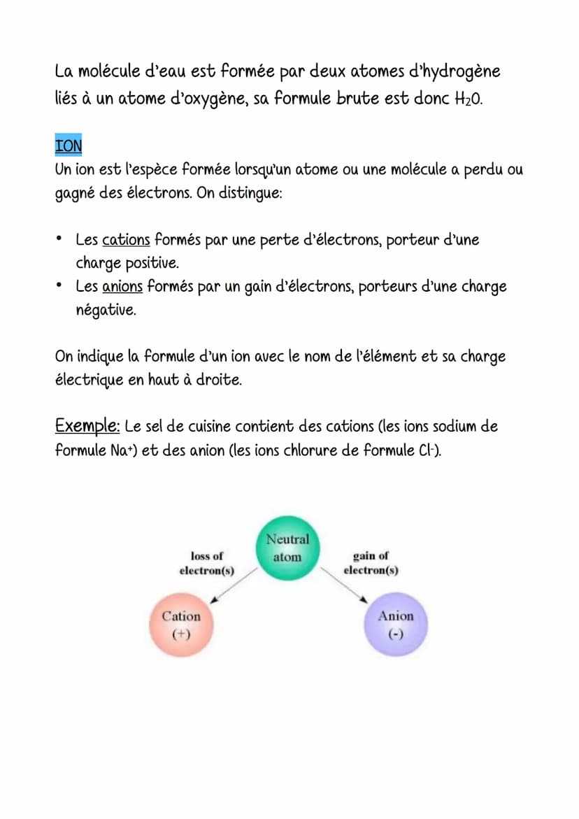 Physique-Chimie
Chap4
I) Le modèle de l'atome
Atome: L'atome est le constituant fondamental de la matière. Il
est électriquement neutre. On 