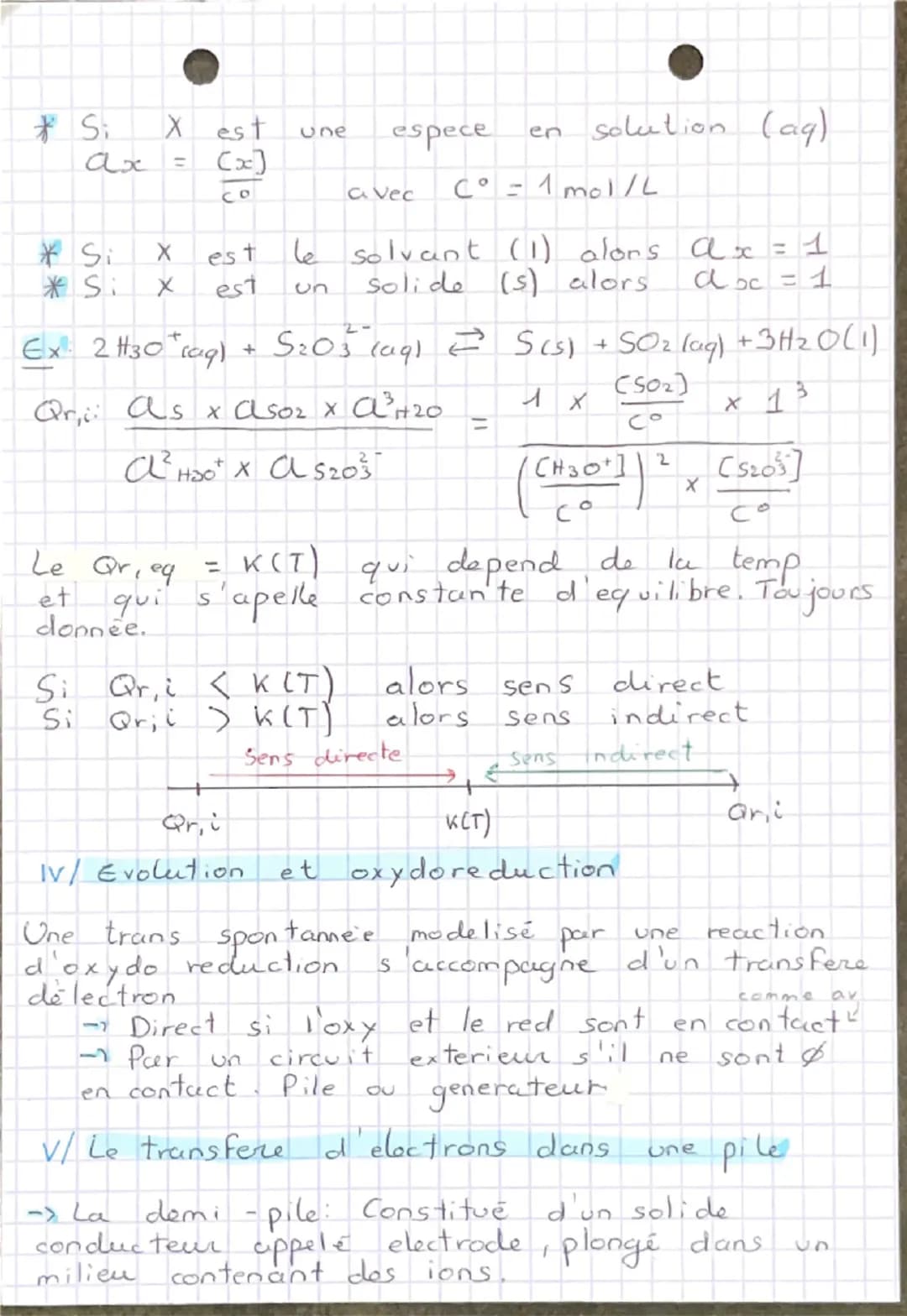 Ok/Red
Physique
CHAP. 9. EVOLUTION SPONTANNEE D'UN
SYSTEHE
I/Trans formation
CHIMIQUE
total
et
pon
Comparer l'avancement Final
de
distinguer