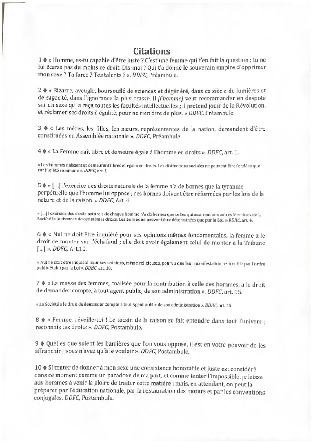 Citations olympe de gouges 