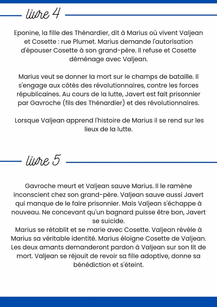 
<h2 id="livre1">Livre 1</h2>
<p>Dans ce premier livre des Misérables, nous voyons comment Jean Valjean, un homme condamné au bagne pour avo