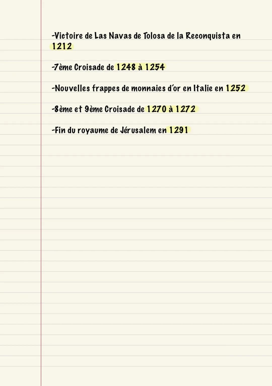 Histoire
Dates sur la Méditerranée médiévale
Dates
-Défaite des byzantins face aux Seldjoukides en 1071
-Privilèges vénitiens dans l'Empire 