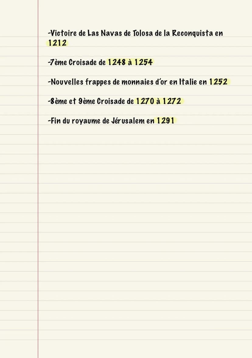 Histoire
Dates sur la Méditerranée médiévale
Dates
-Défaite des byzantins face aux Seldjoukides en 1071
-Privilèges vénitiens dans l'Empire 