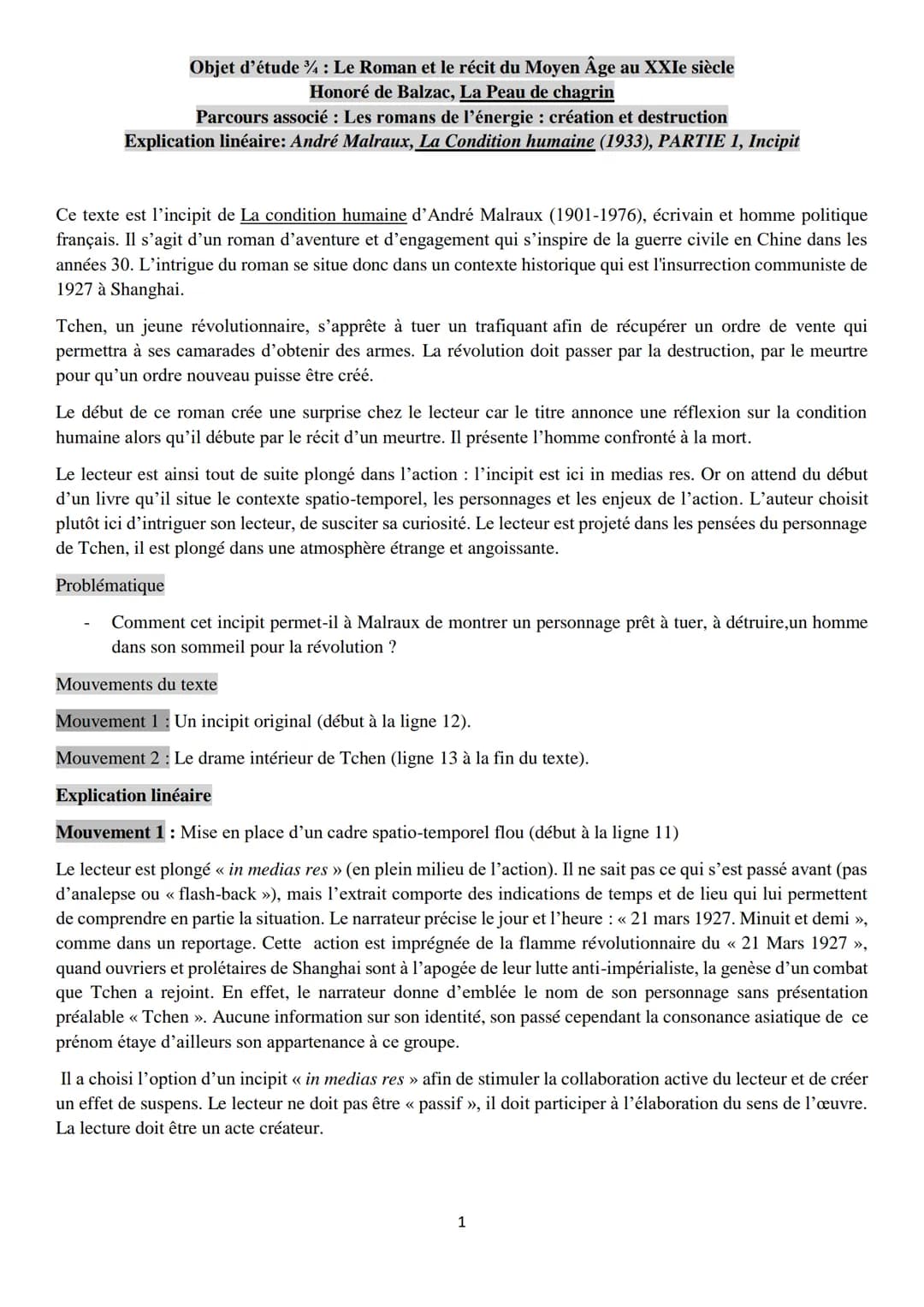 Objet d'étude 34 : Le Roman et le récit du Moyen Âge au XXIe siècle
Honoré de Balzac, La Peau de chagrin
Parcours associé : Les romans de l'
