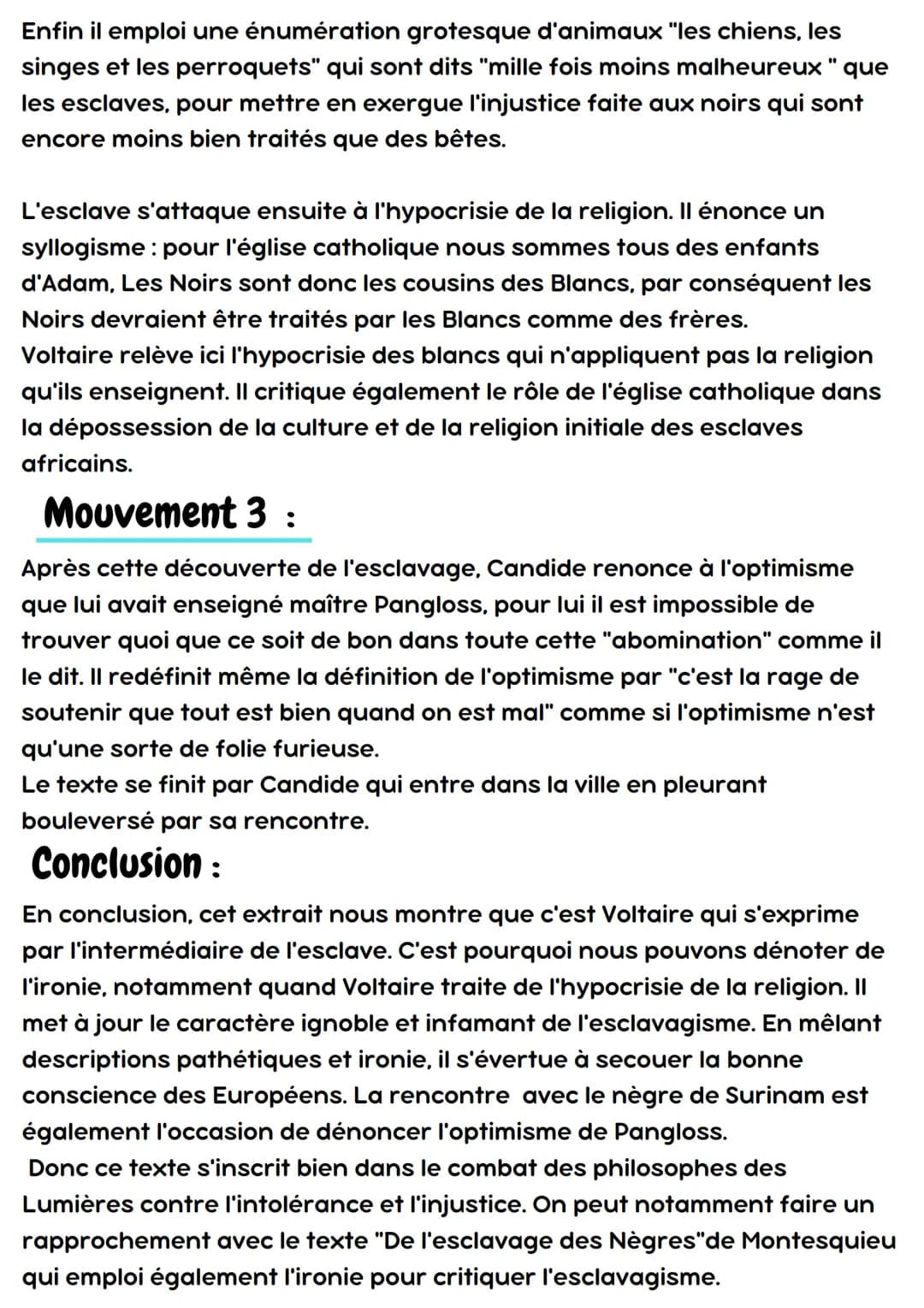 @lescnediens.fr
"Candide
- Voltaire
Le texte que nous nous proposons d'étudier est un extrait du conte
philosophique Candide ou l'Optimisme 