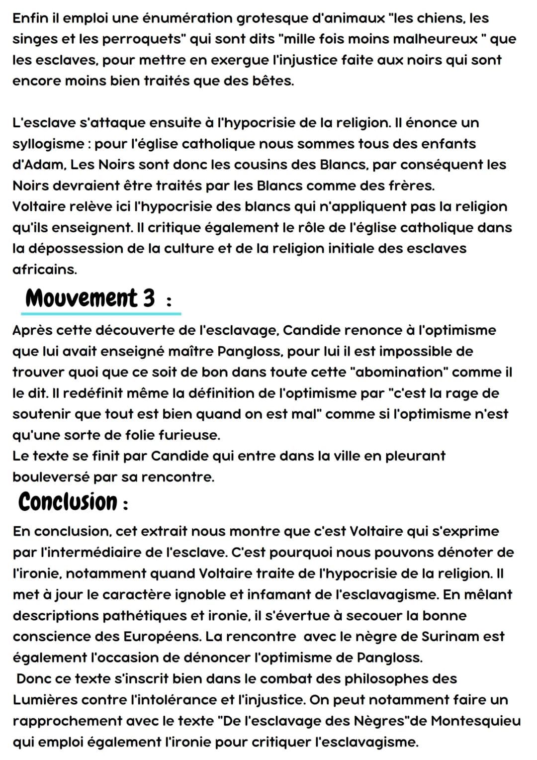 @lescnediens.fr
"Candide
- Voltaire
Le texte que nous nous proposons d'étudier est un extrait du conte
philosophique Candide ou l'Optimisme 