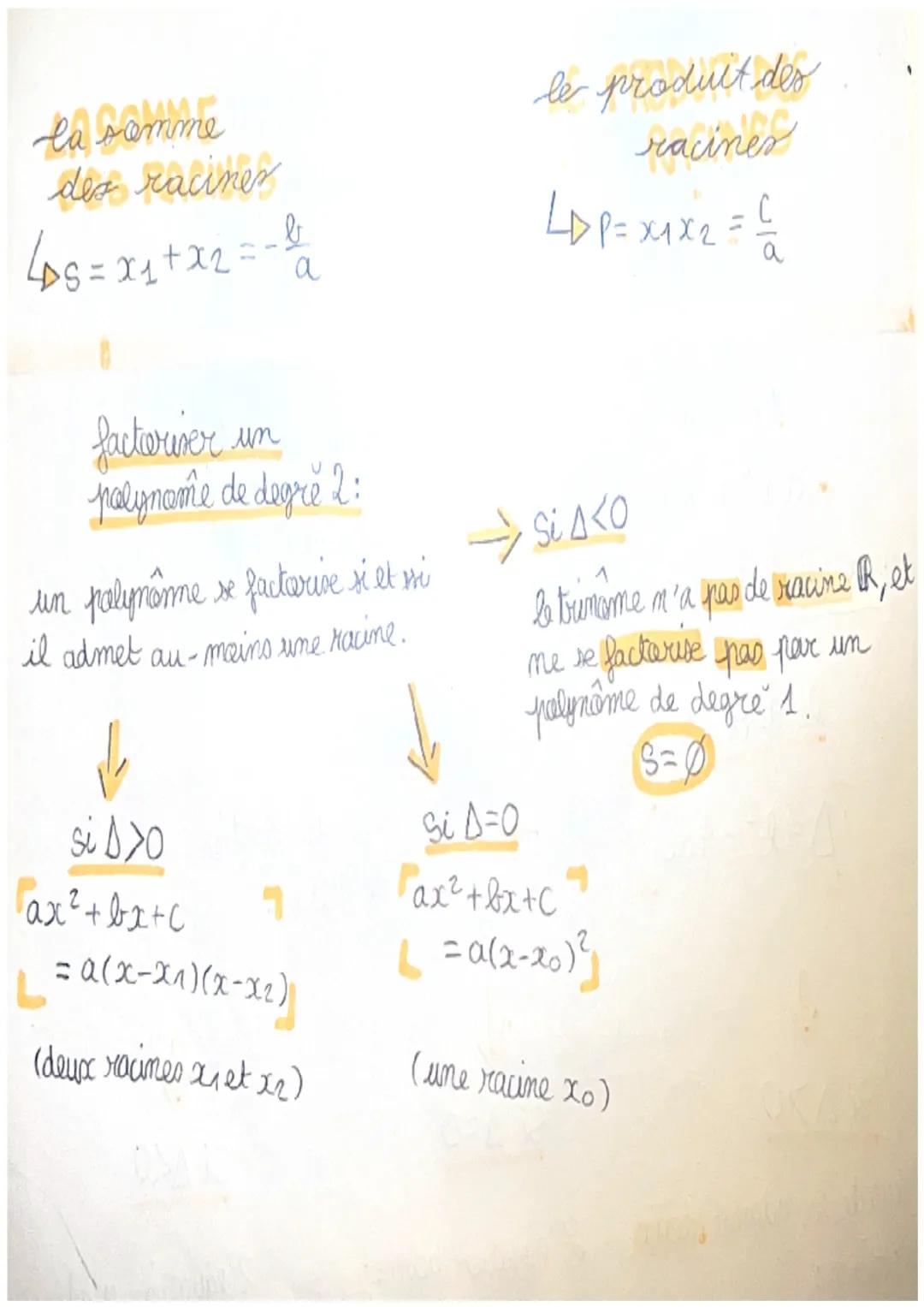 FORMULES

trinome
*   ax²+bx+c

avec a, b, c reelo et a≠0

le discriminant
A=b²-4ac

Si A70

Forme canonique
a(x-x)²+β

formules en fonction