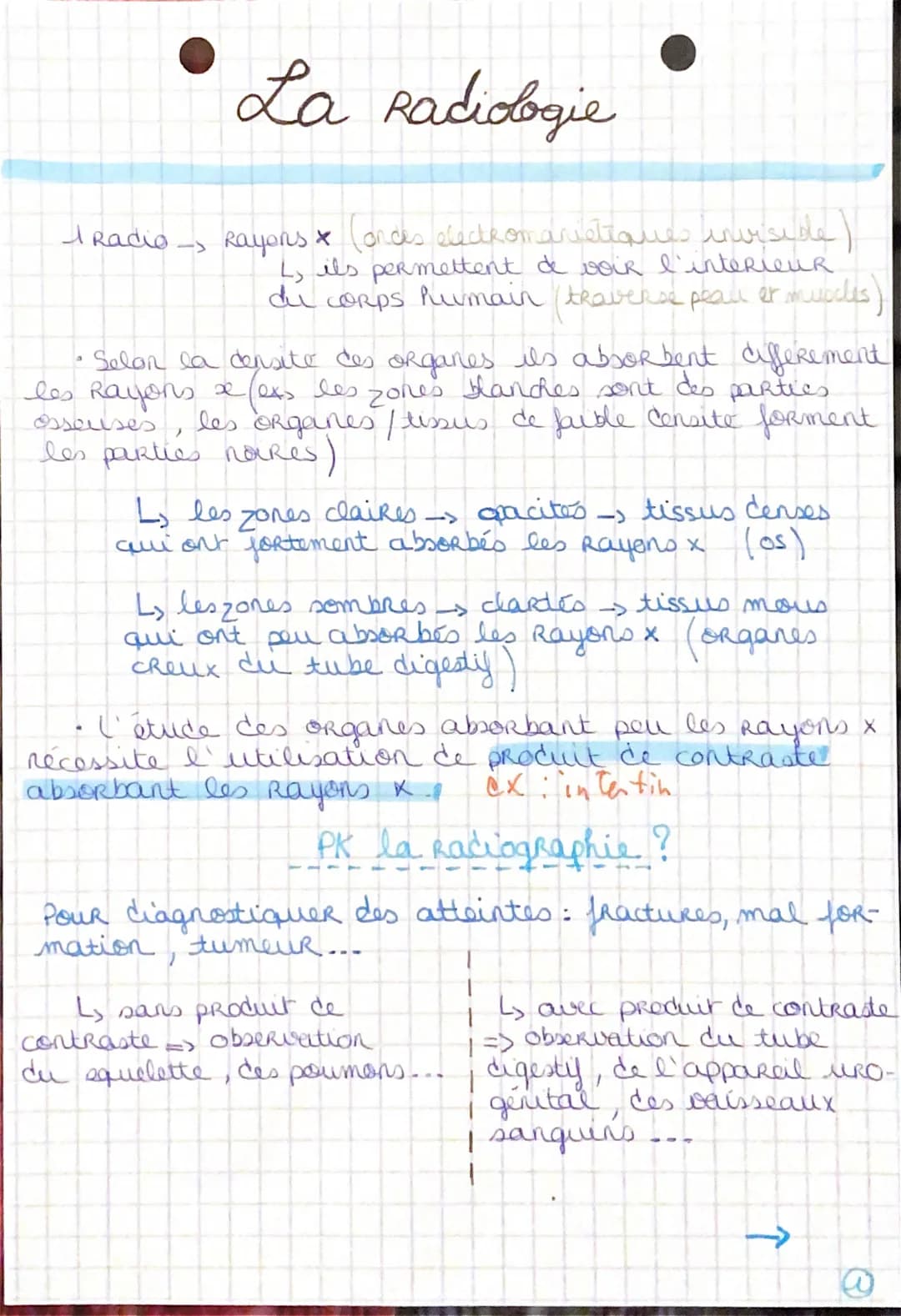 La Radiologie
I Radio_ Rayons (ondes electromaristiques inviside)
L, ils permettent de voir l'interieur.
du corps humain (traverse peall er 
