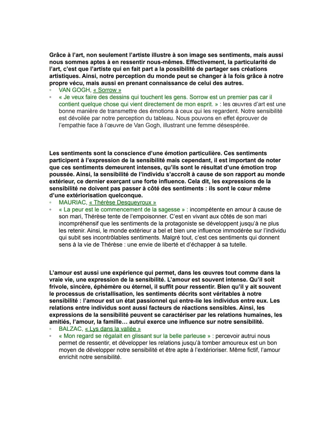 Exemples et références à utiliser pour des arguments sur les
expressions de la sensibilité
Le romantisme est le mouvement littéraire qui exp