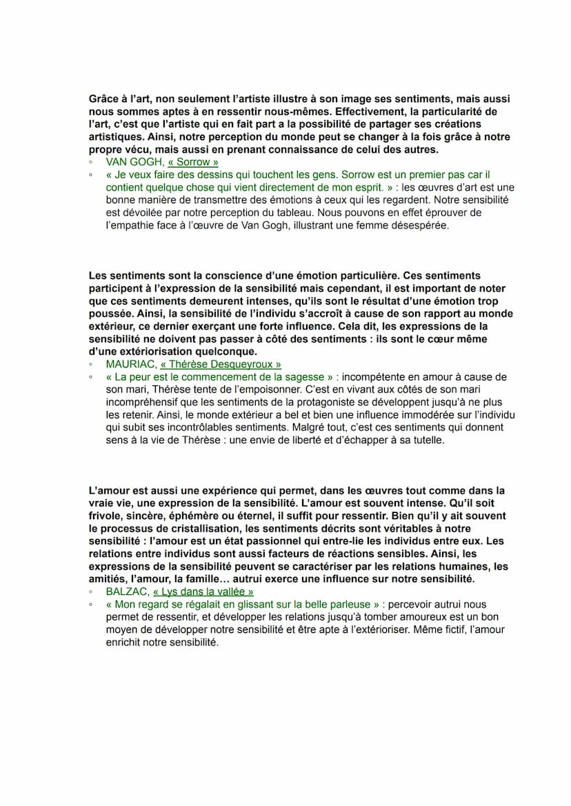 Exemples et références à utiliser pour des arguments sur les
expressions de la sensibilité
Le romantisme est le mouvement littéraire qui exp