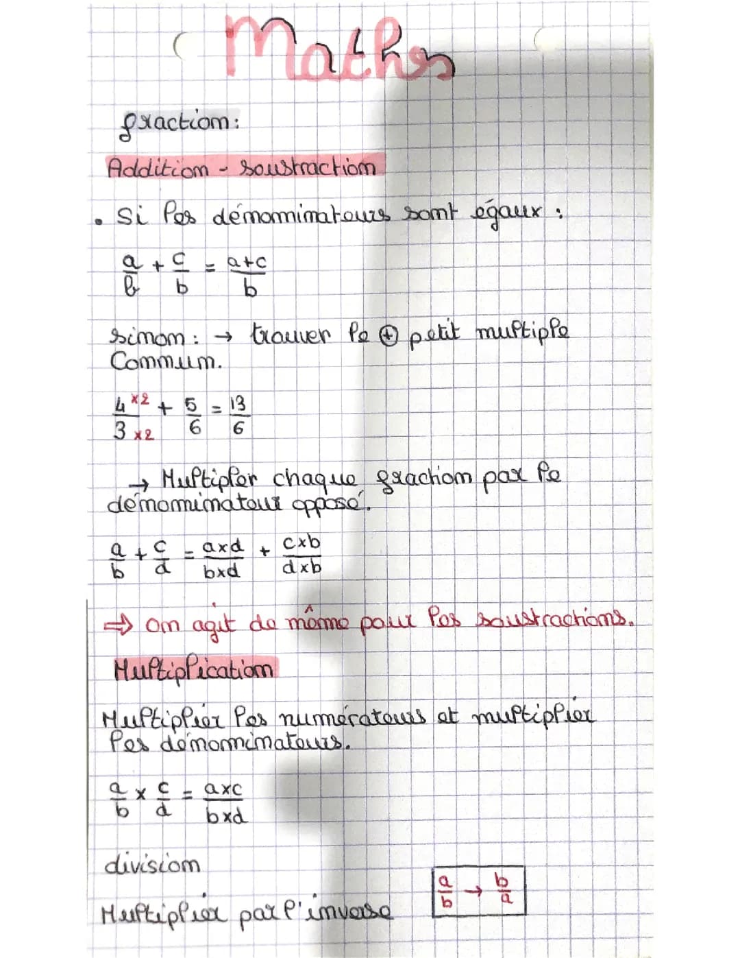 Les fractions 4°ieme 