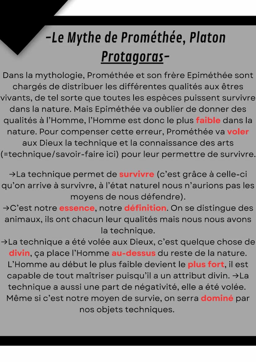 LA TECHNIQUE
Défintion:
Le savoir-faire et/ou l'ensemble de tous les objets
fabriqués par l'homme.
La technique chez l'humain va lui permett
