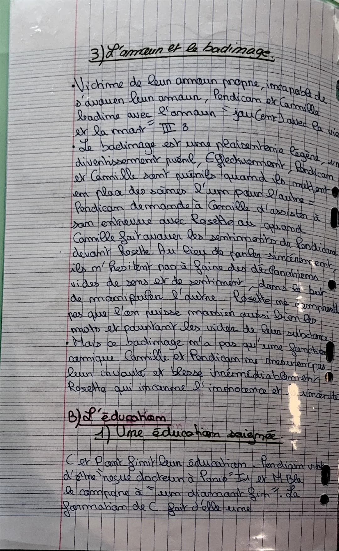 --- OCR Start ---
{Om me badime pas avec l'amour
de Allred de Presset
-Drame nomamtique
-Après sa nuptune avec Geange Sand
Scēms importantes