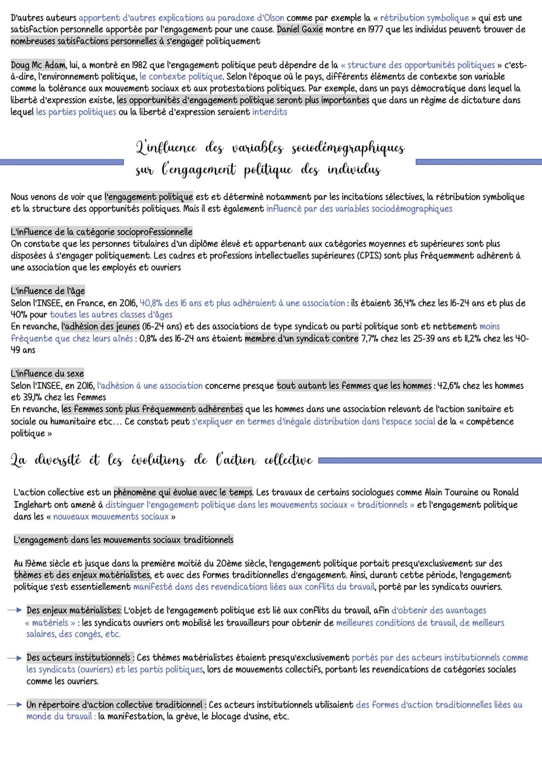 SES
Chapitre 6 Comment expliquer l'engagement politique dans les sociétés démocratiques ?
:
Qa diversité des formes d'engagement politique
→