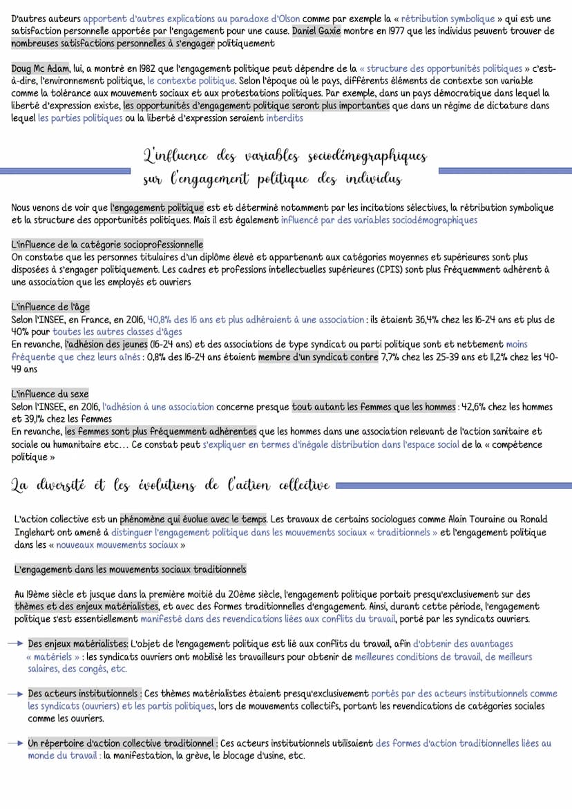 SES
Chapitre 6 Comment expliquer l'engagement politique dans les sociétés démocratiques ?
:
Qa diversité des formes d'engagement politique
→