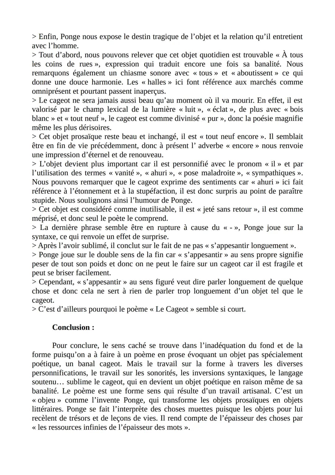 PARCOURS : L'ALCHIMIE POÉTIQUE, LA BOUE ET L'OR
Introduction :
Le Cageot, Francis Ponge
Francis Ponge est un poète du XXème siècle proche du