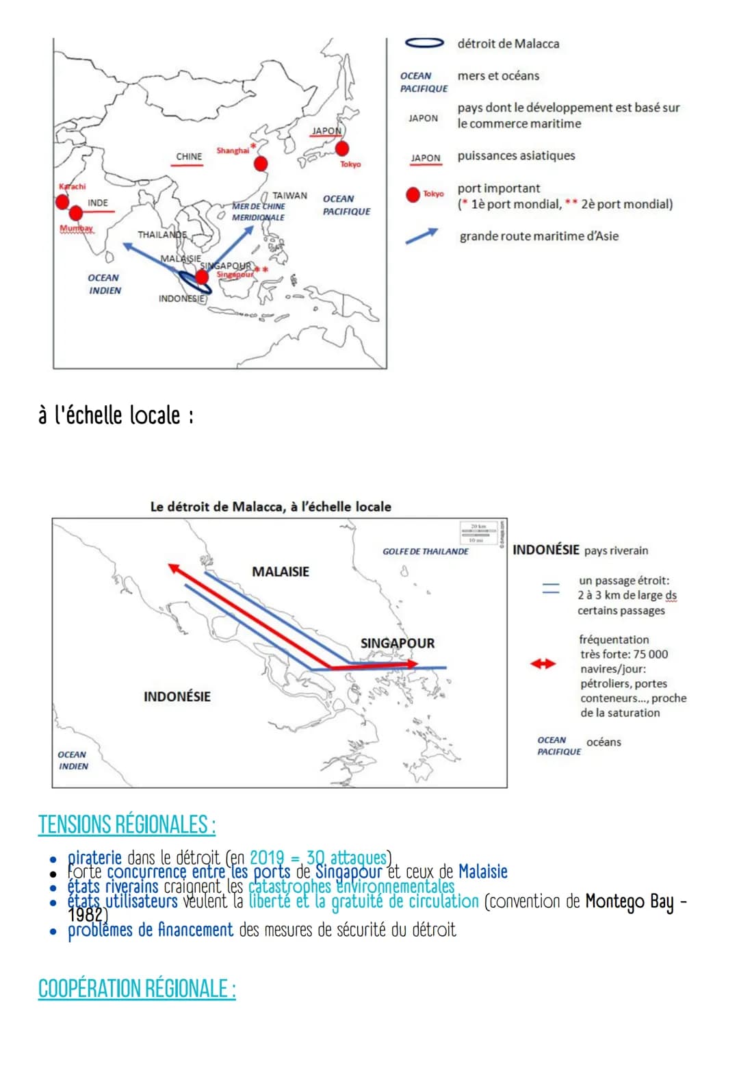 CARACTÉRISTIQUES:
Malacca est, un détroit important pour les flux maritimes (75 000 à 100 000 navires/ans), et de
plus il représente 90% du 