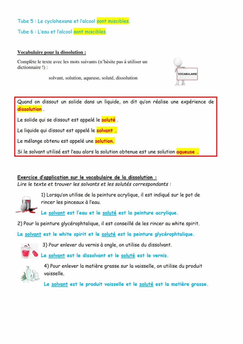 Chapitre 4: Et si on mélangeait la matière ?
I - Activité expérimentale
Je retiens le bilan de l'activité :
SOLUBLE
INSOLUBLE
Aliquide
et so