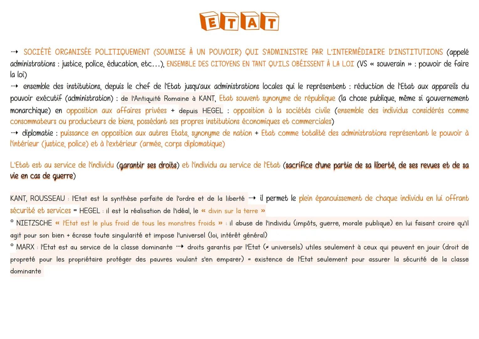ETAT
-- SOCIÉTÉ ORGANISÉE POLITIQUEMENT (SOUMISE À UN POUVOIR) QUI S'ADMINISTRE PAR L'INTERMÉDIAIRE D'INSTITUTIONS (appelé
administrations :