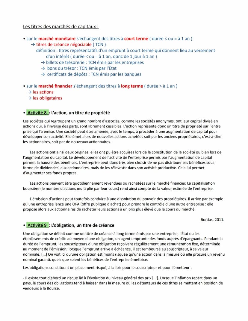 Chapitre 6 - Comment les agents économiques se financent-ils?
Introduction : Découvrir les notions introductrices au chapitre
Activité 1 : U