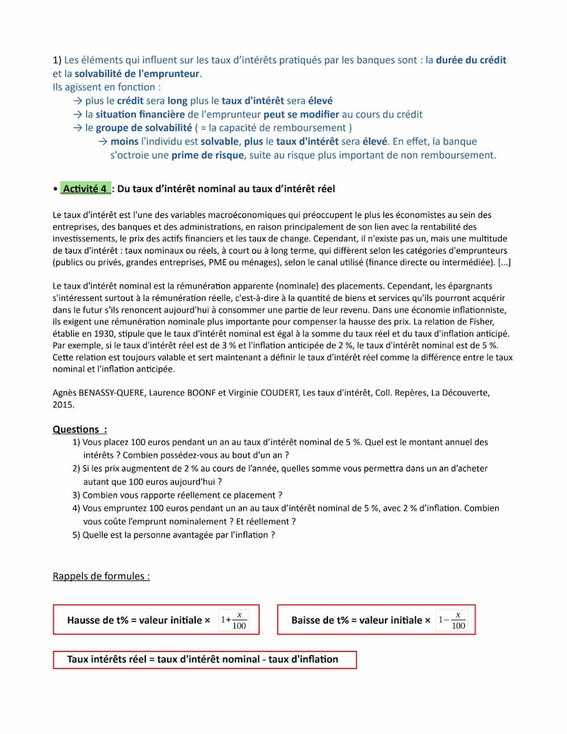 Chapitre 6 - Comment les agents économiques se financent-ils?
Introduction : Découvrir les notions introductrices au chapitre
Activité 1 : U