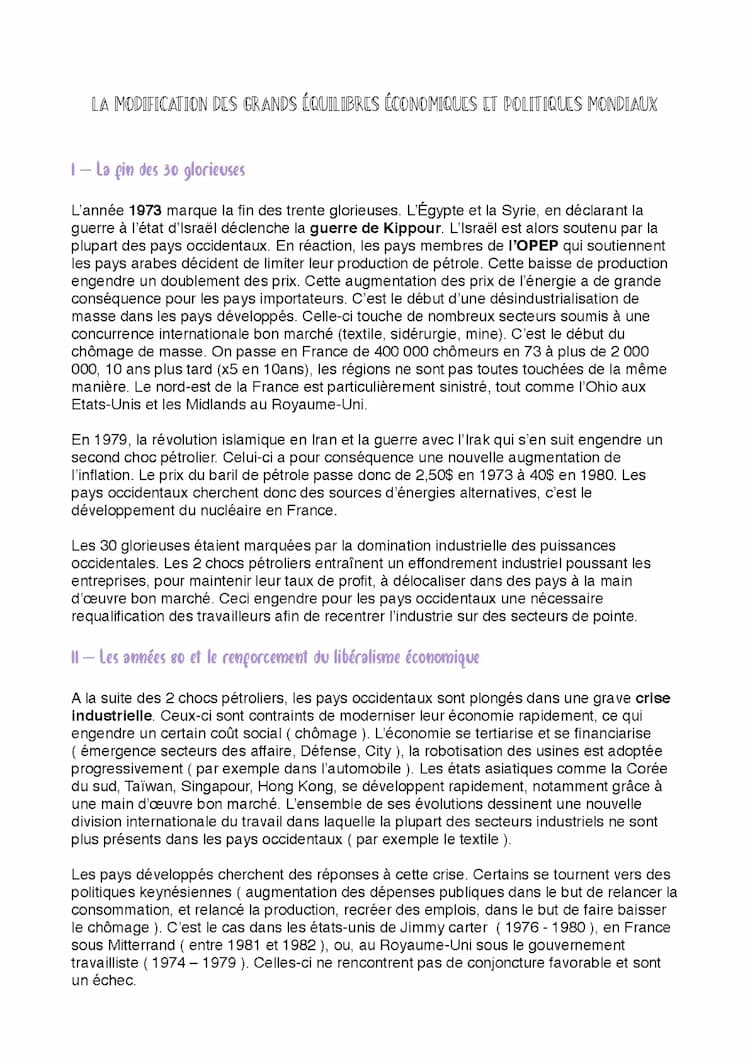 Know La modification des grands équilibres économiques et politiques mondiaux thumbnail