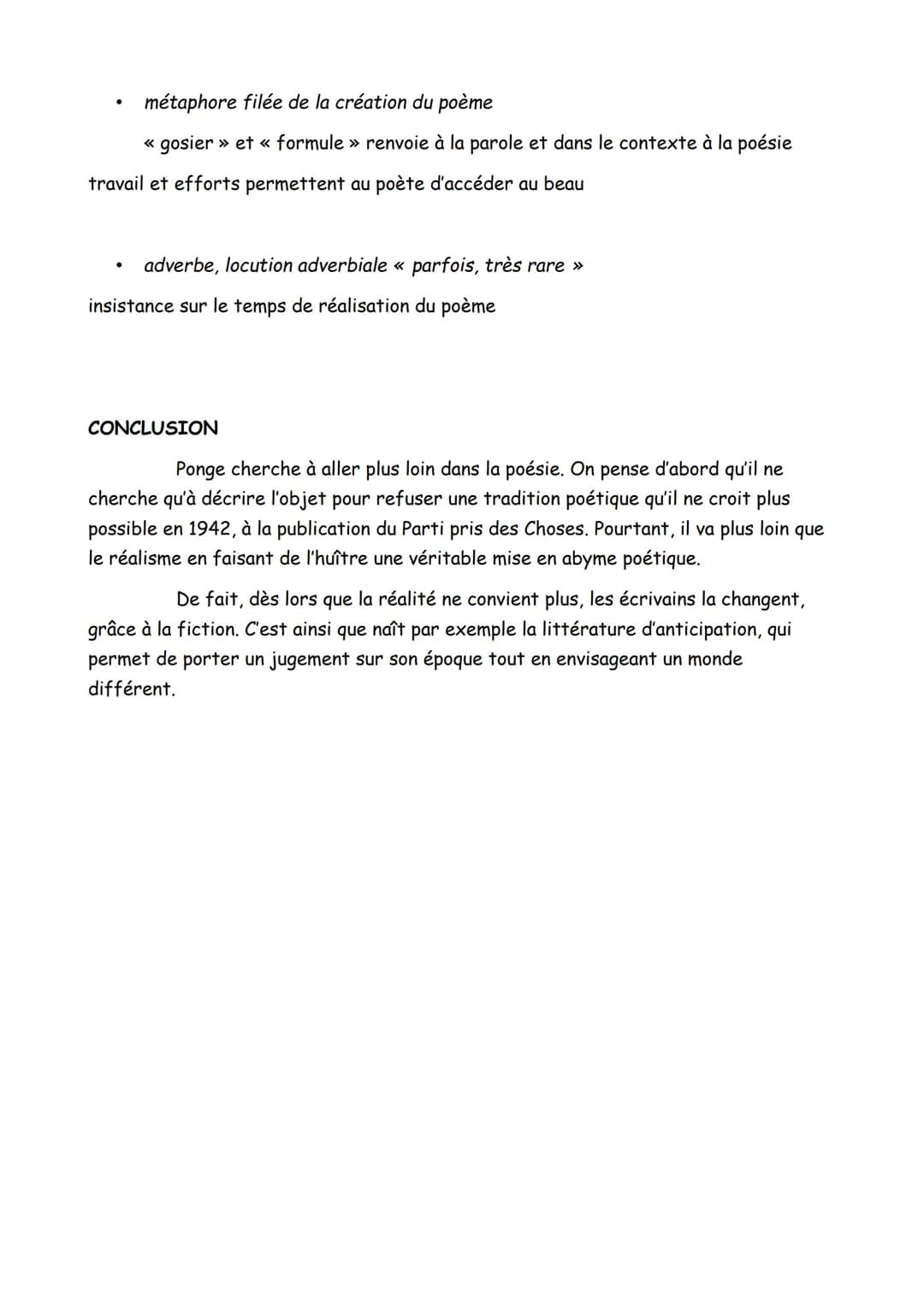 INTRODUCTION
L'huître de Francis Ponge est un poème en prose issu du recueil Le Parti pris des
choses publié en 1942. Chaque poème de ce rec