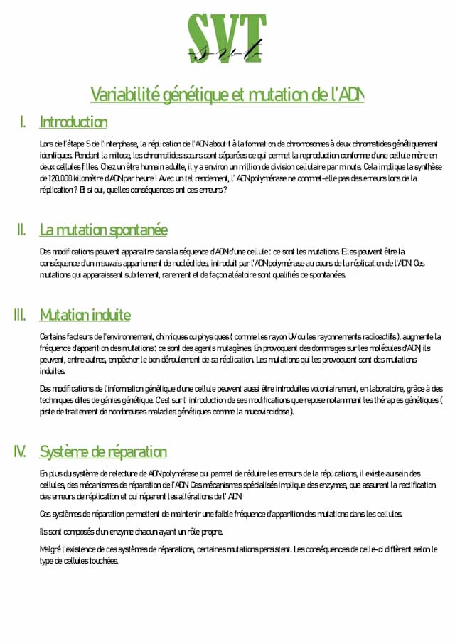 Know Variabilité génétique et mutation de l'ADN thumbnail