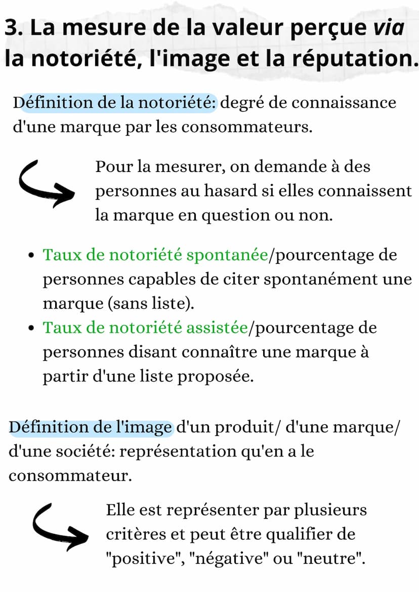 Sciences de Gestion et du
Numérique
La valeur perçue 1. La notion de valeur perçue
Définition de la valeur
perçue: valeur
un bien ou un serv