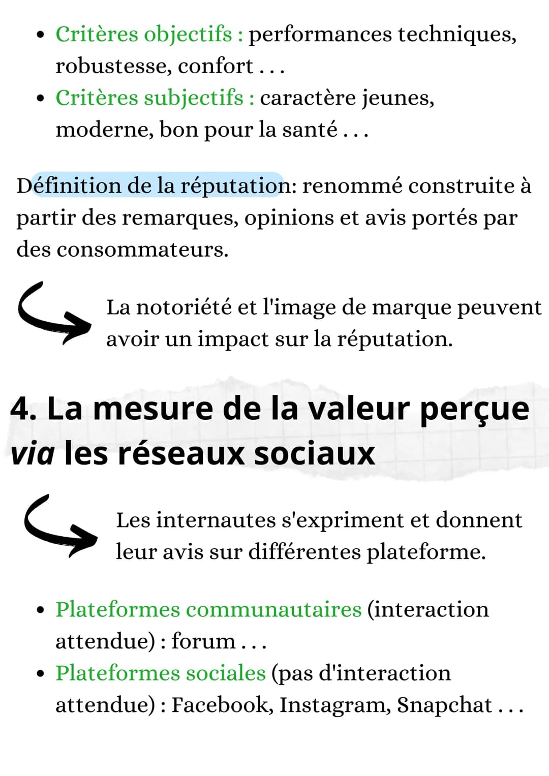 Sciences de Gestion et du
Numérique
La valeur perçue 1. La notion de valeur perçue
Définition de la valeur
perçue: valeur
un bien ou un serv