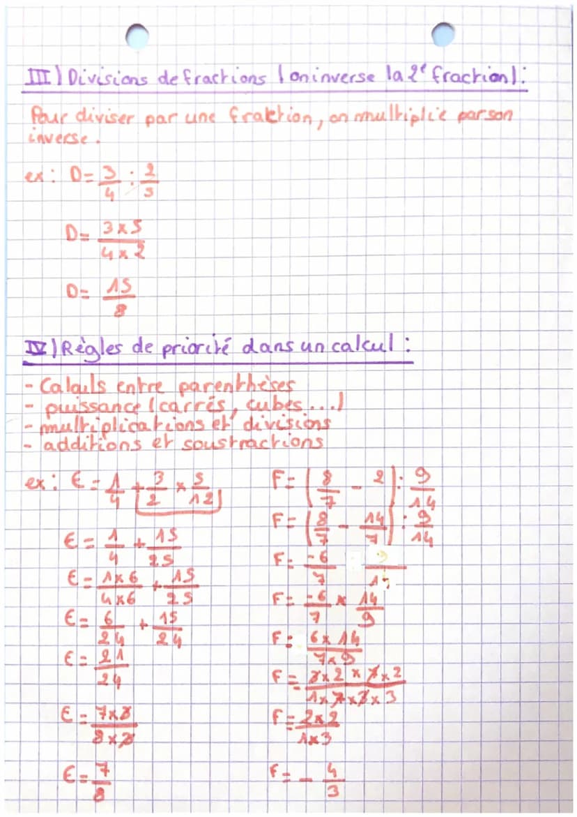 Chap 1 Chs •
maths
Calculer avec des nors rationnels :
I Additioner soustraction de fractions Imênne de sammi-
na keur t:
Pour additionner o