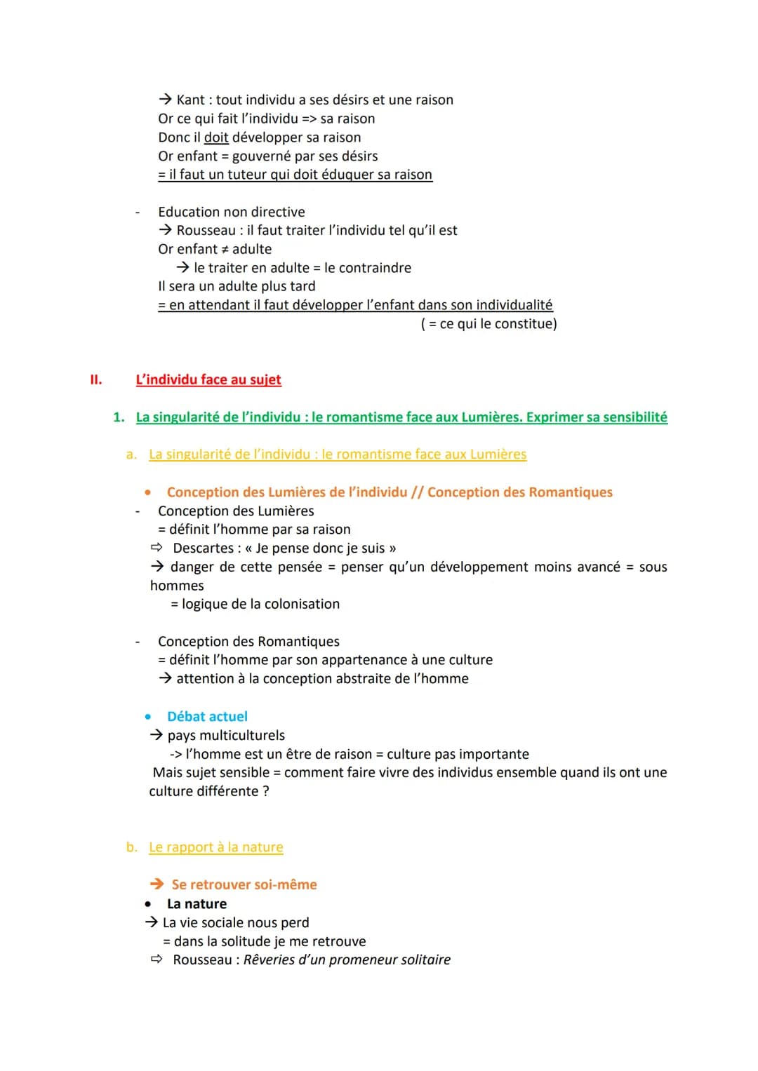 I.
La recherche de soi
La recherche de soi comme accès à l'autonomie : l'éducation
Introduction : le projet des Lumières
Education nécessair
