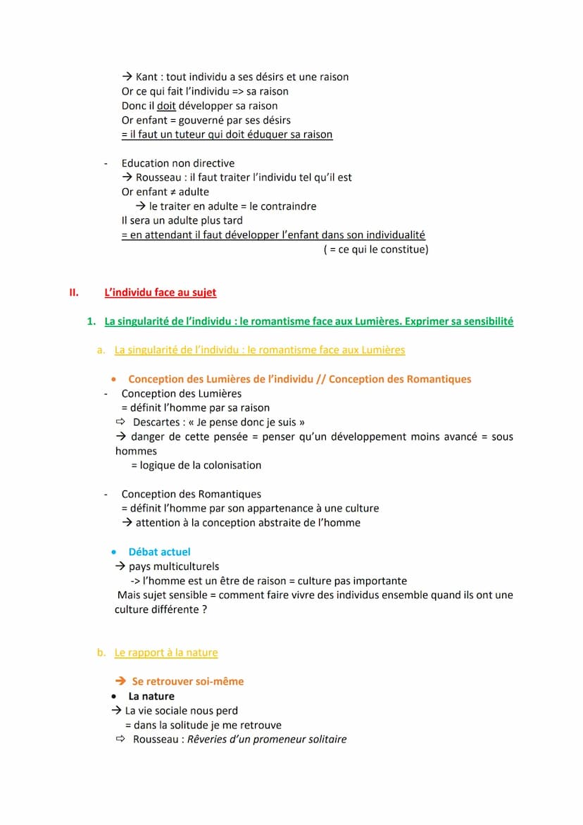 I.
La recherche de soi
La recherche de soi comme accès à l'autonomie : l'éducation
Introduction : le projet des Lumières
Education nécessair