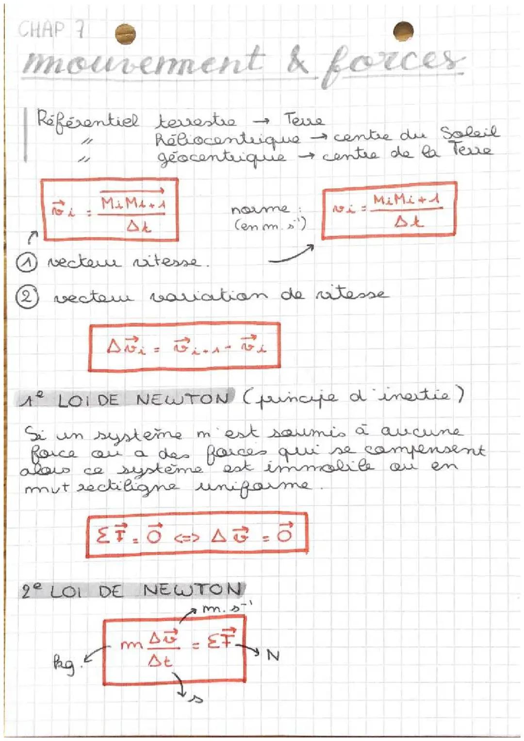 Physique - chimie : mouvement et forces