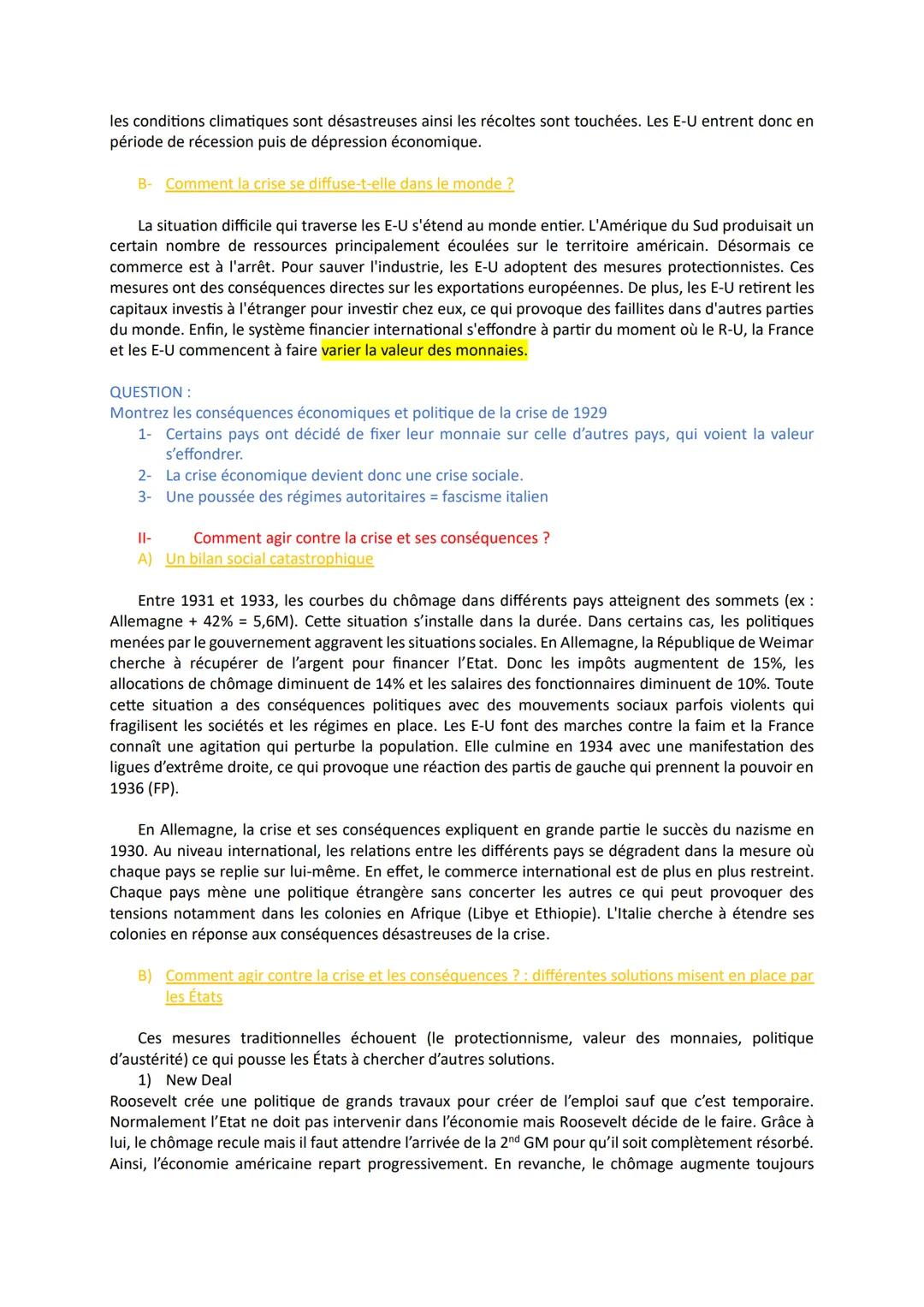 Thème 1- Fragilités des démocraties, totalitarismes et Seconde Guerre mondiale (1929-1945)
La première GM créée l'entrée dans le XXème siècl