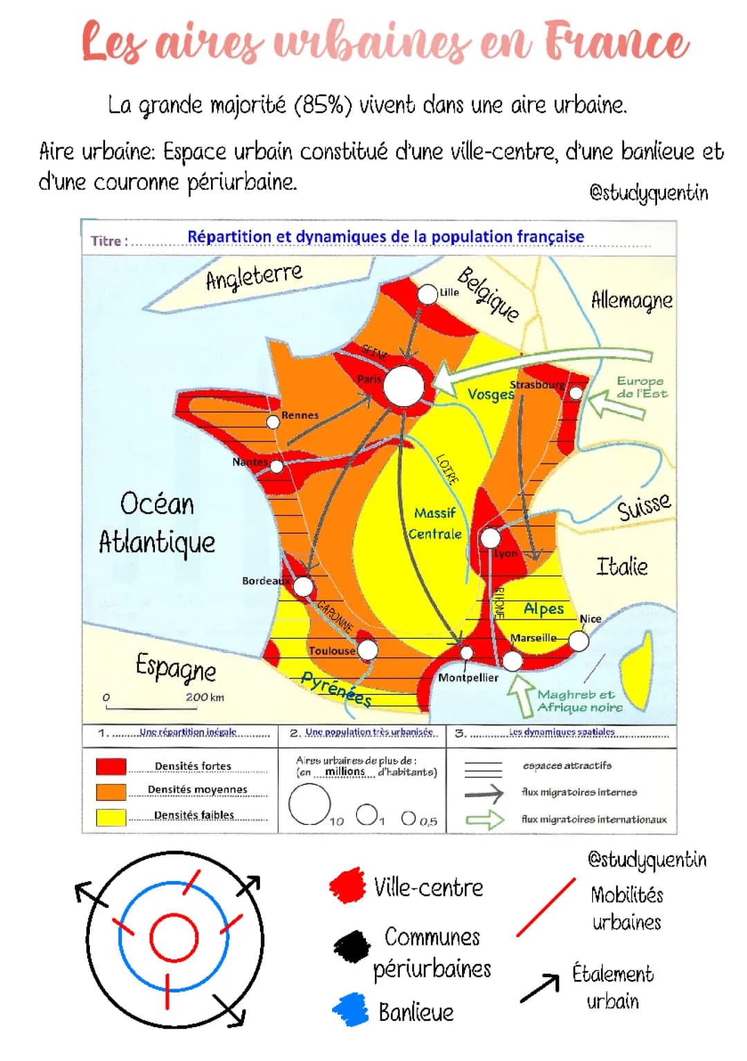 Les aires urbaines en France