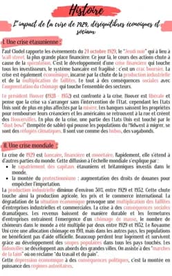 Know L'impact de la crise de 1929, déséquilibres économiques et sociaux thumbnail