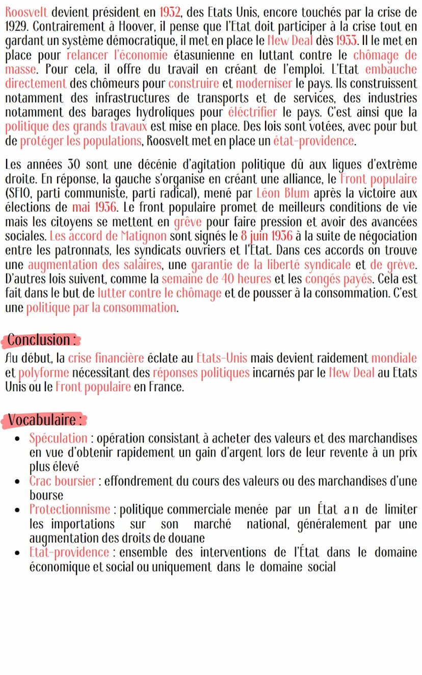 Histoire
L'impact de la crise de 1929, déséquilibres éconoiques et
sociaux
1. Une crise étasunienne
Paul Clodel rapporte les évènements du 2