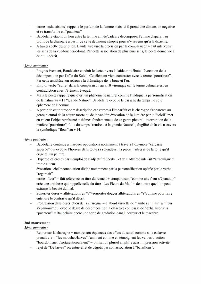 cAnalyse linéaire n°7
Parcours n°2 : L'alchimie poétique : la boue et l'or
Séquence n°2 : La poésie du XIXème au XXIème siècle
"Une Charogne