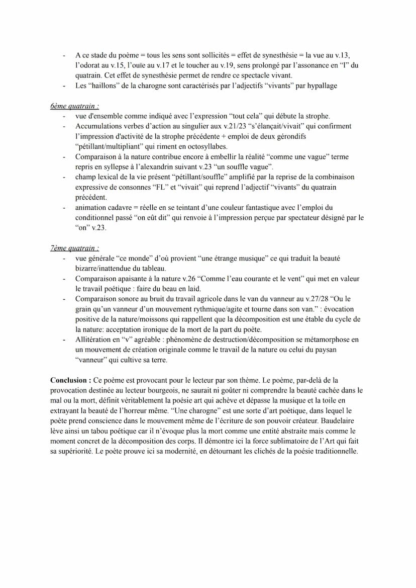 cAnalyse linéaire n°7
Parcours n°2 : L'alchimie poétique : la boue et l'or
Séquence n°2 : La poésie du XIXème au XXIème siècle
"Une Charogne