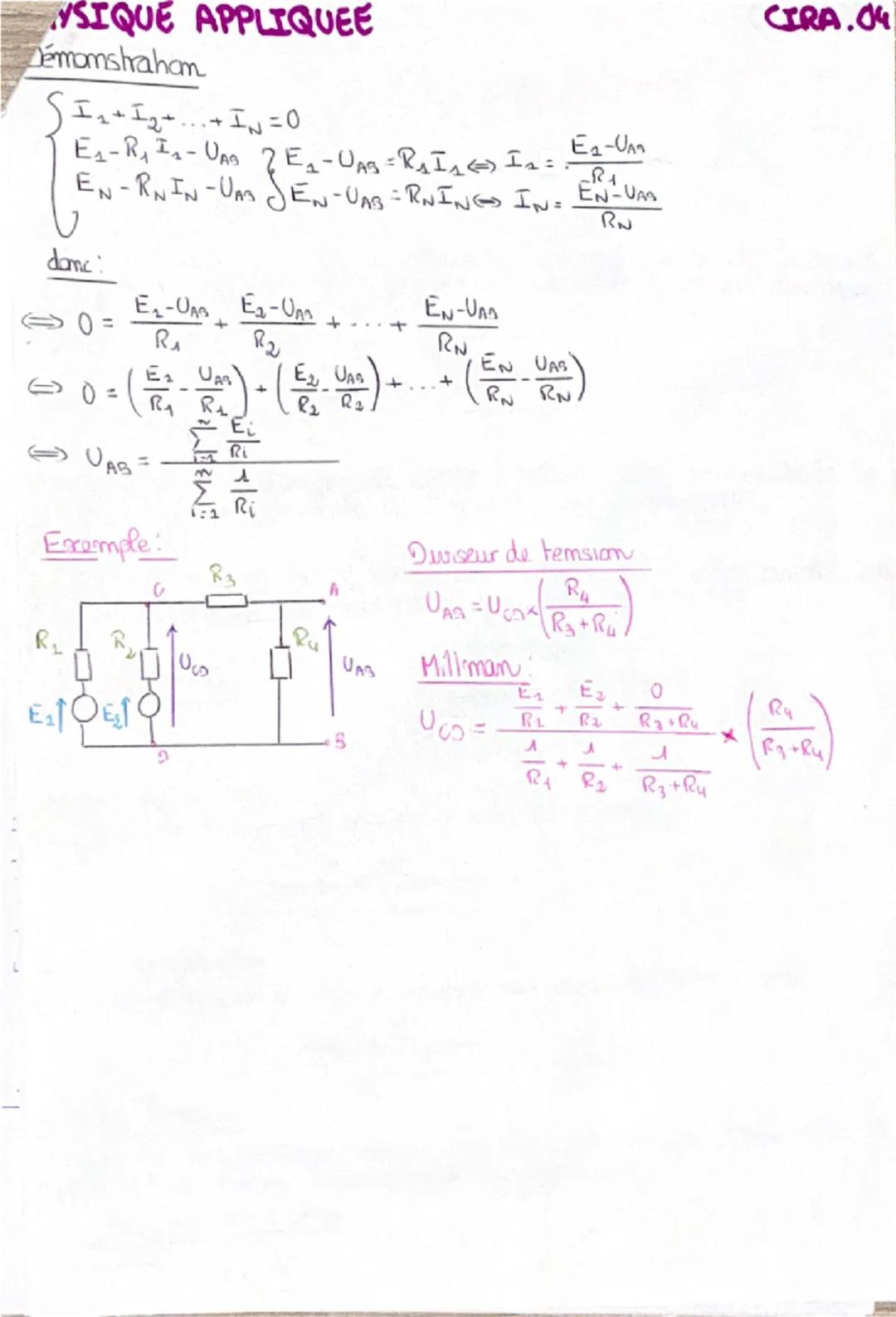 # PHYSIQUE APPLIQUEE

Chapitne n°1 Lois génerales des cirants électriques

I-Ceraut lectriques lineaures

1-Défini hans

→ le couram

CIRA.0